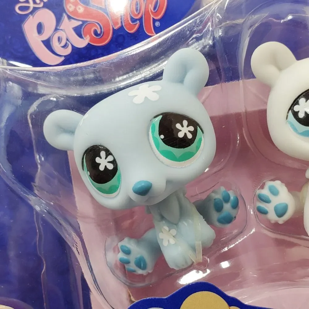 NIB AUTHENTIC Littlest Pet Shop Pairs Twin Polar Bears #646‎ #647 LPS Cuddliest
